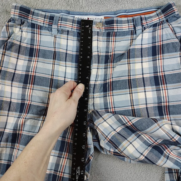 VTG Y2K‎ Tommy Hilfiger Pants Women 12 Skater Mid Rise Straight Leg Golf PlaiD - Picture 3 of 11